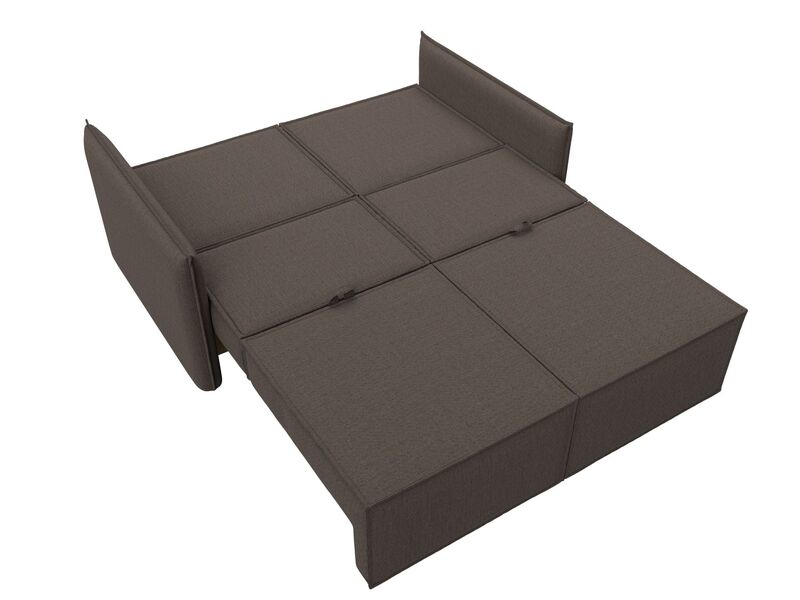 Диван прямой Либерти мини, Рогожка, Амур 05 коричневый