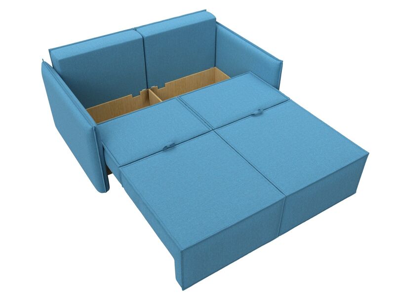 Диван прямой Либерти мини, Рогожка, Амур 10 голубой