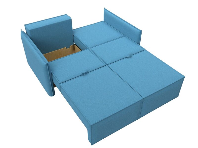 Диван прямой Либерти мини, Рогожка, Амур 10 голубой