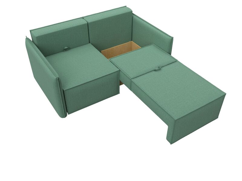 Диван прямой Либерти мини, Рогожка, Амур 11 зеленый