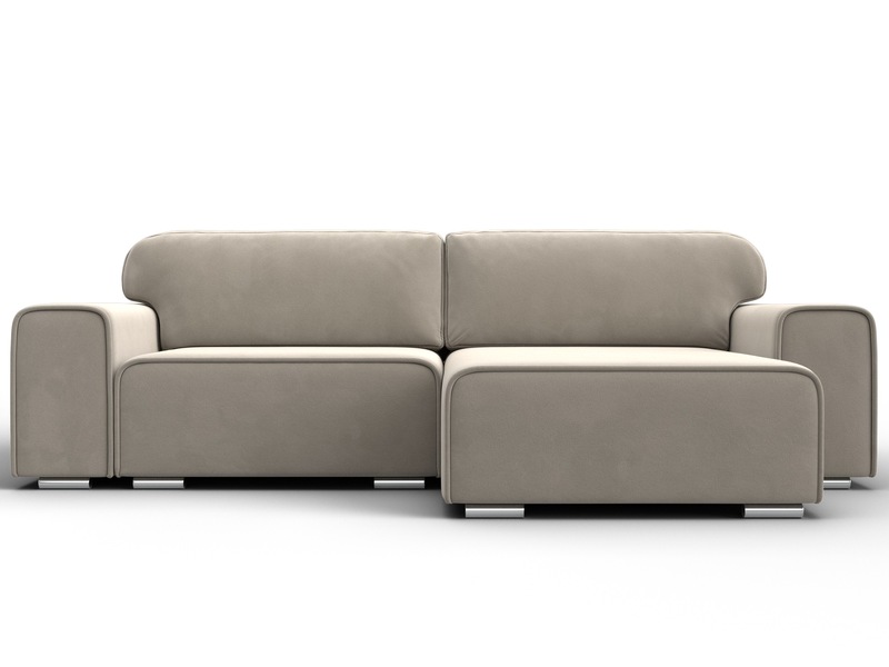 Диван угловой Лига-029, Микровельвет, Бежевый