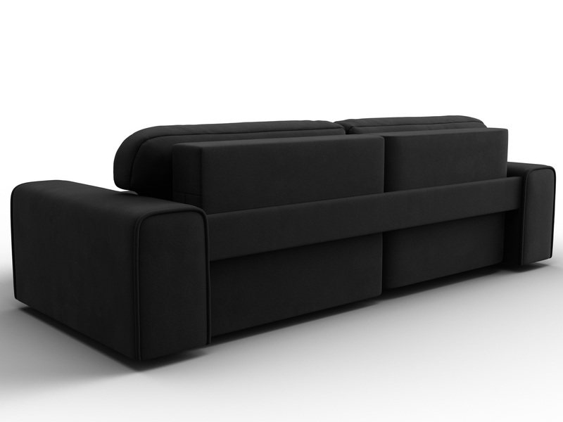 Диван угловой Лига-029, Микровельвет, Черный