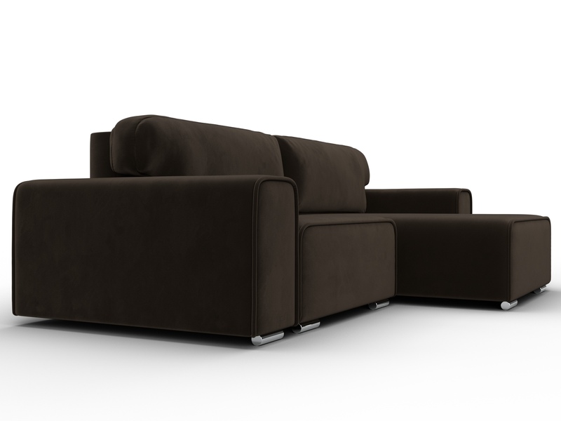 Диван угловой Лига-029, Микровельвет, Коричневый