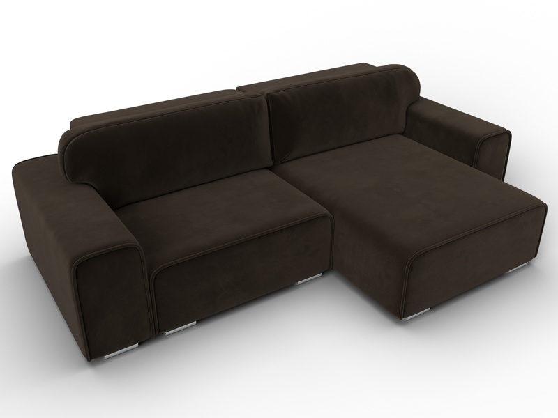 Диван угловой Лига-029, Микровельвет, Коричневый