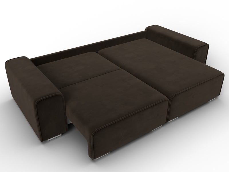 Диван угловой Лига-029, Микровельвет, Коричневый