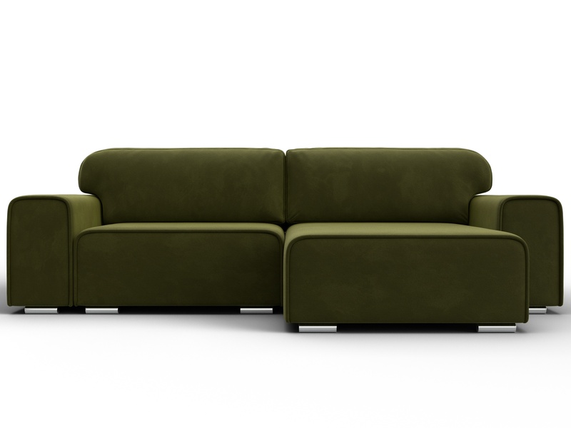 Диван угловой Лига-029, Микровельвет, Зеленый