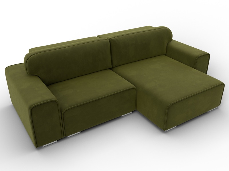 Диван угловой Лига-029, Микровельвет, Зеленый