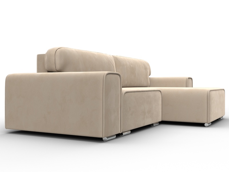 Диван угловой Лига-029, Велюр, SEVEN 729 бежевый