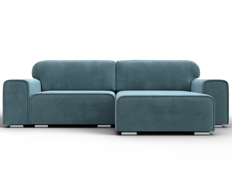 Диван угловой Лига-029, Велюр, SEVEN 113 бирюзовый