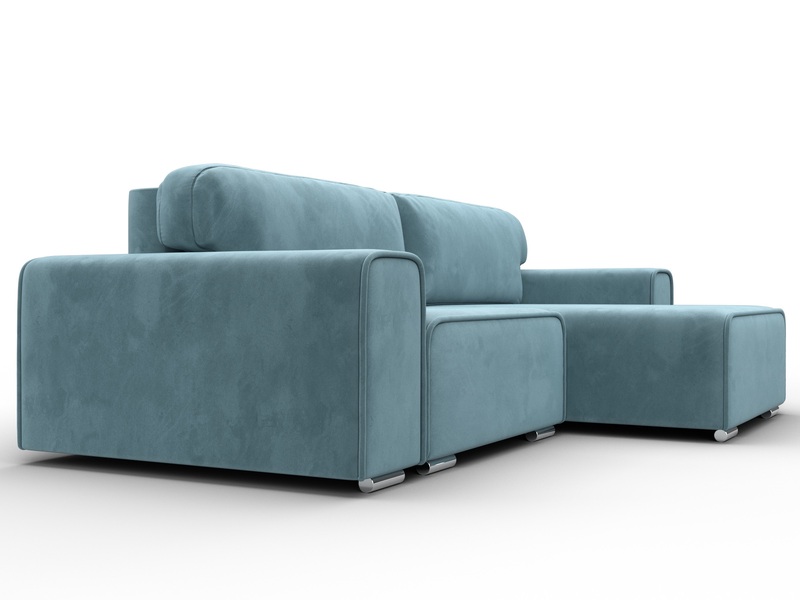 Диван угловой Лига-029, Велюр, SEVEN 113 бирюзовый