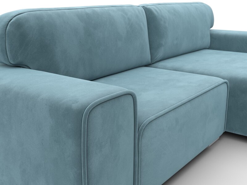 Диван угловой Лига-029, Велюр, SEVEN 113 бирюзовый