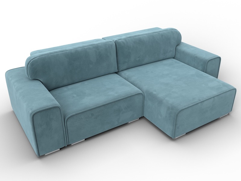 Диван угловой Лига-029, Велюр, SEVEN 113 бирюзовый