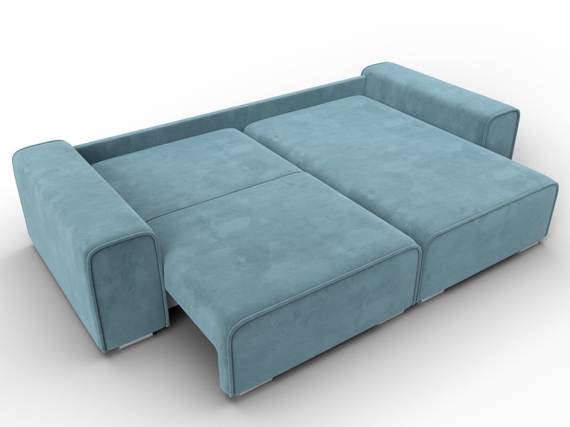 Диван угловой Лига-029, Велюр, SEVEN 113 бирюзовый