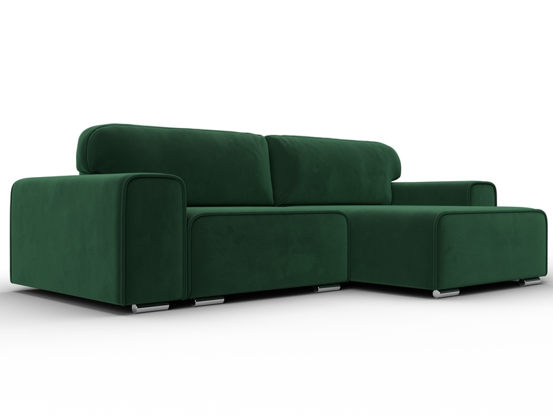 Диван угловой Лига-029, Велюр, SEVEN 626 зеленый