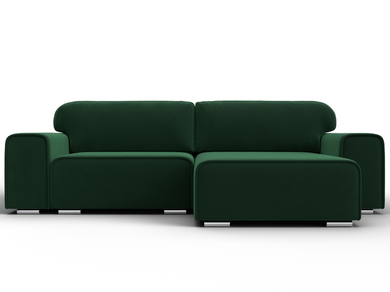 Диван угловой Лига-029, Велюр, SEVEN 626 зеленый