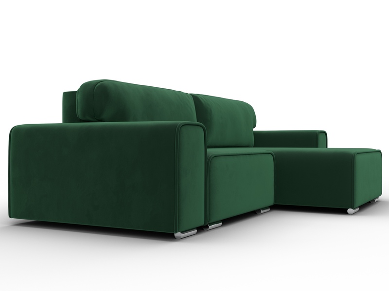 Диван угловой Лига-029, Велюр, SEVEN 626 зеленый