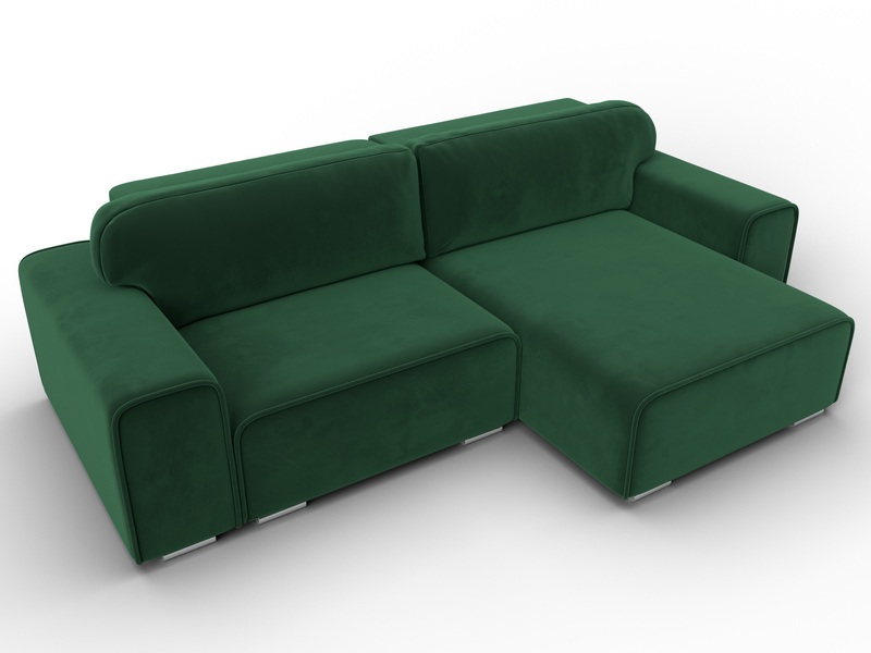Диван угловой Лига-029, Велюр, SEVEN 626 зеленый