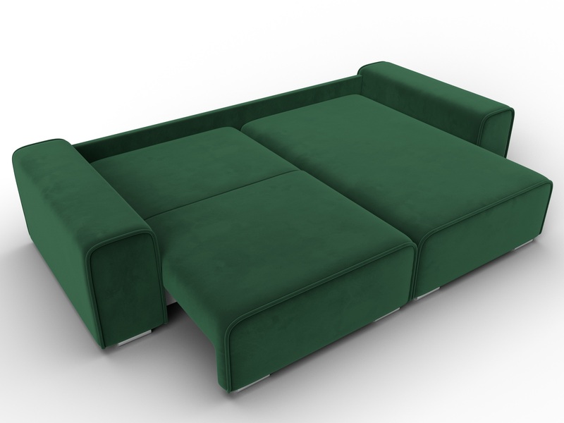 Диван угловой Лига-029, Велюр, SEVEN 626 зеленый