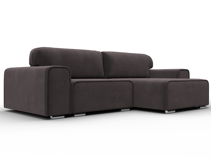 Диван угловой Лига-029, Велюр, SEVEN 727 коричневый