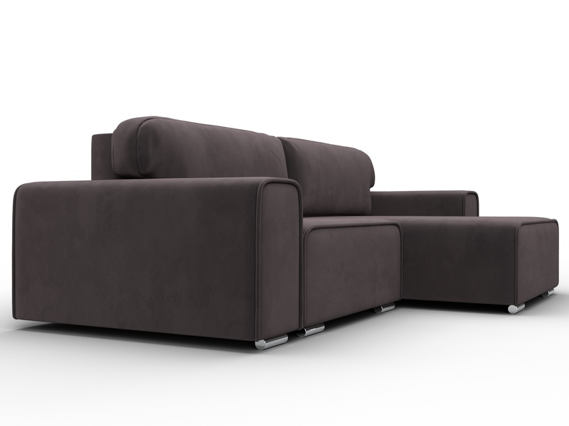Диван угловой Лига-029, Велюр, SEVEN 727 коричневый