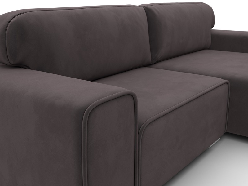 Диван угловой Лига-029, Велюр, SEVEN 727 коричневый