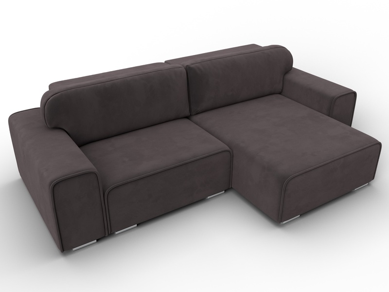 Диван угловой Лига-029, Велюр, SEVEN 727 коричневый