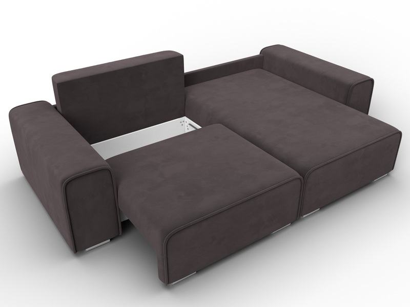 Диван угловой Лига-029, Велюр, SEVEN 727 коричневый