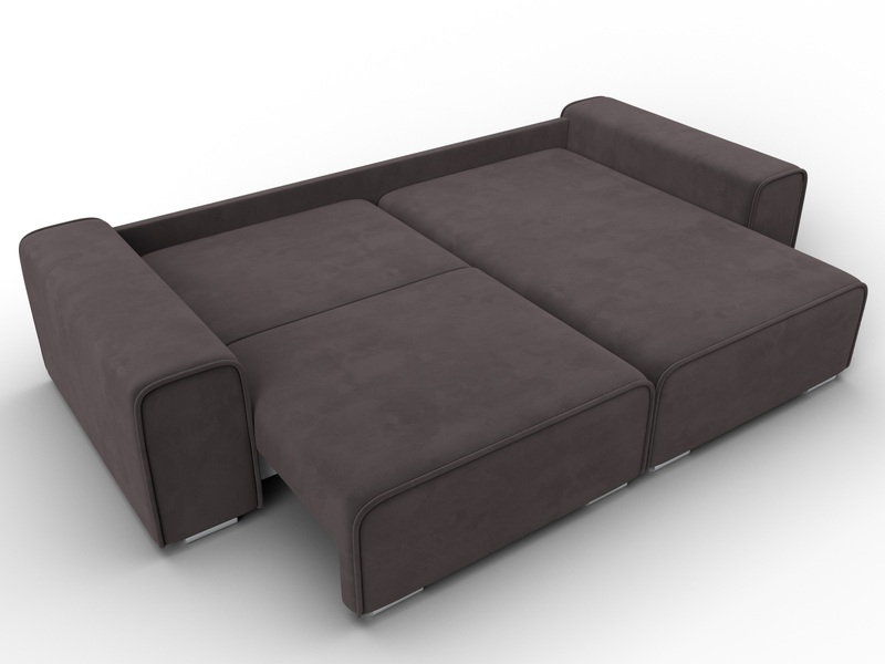 Диван угловой Лига-029, Велюр, SEVEN 727 коричневый