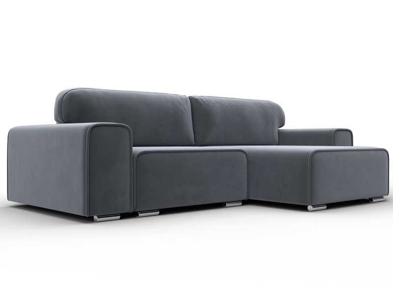 Диван угловой Лига-029, Велюр, SEVEN 17 серый