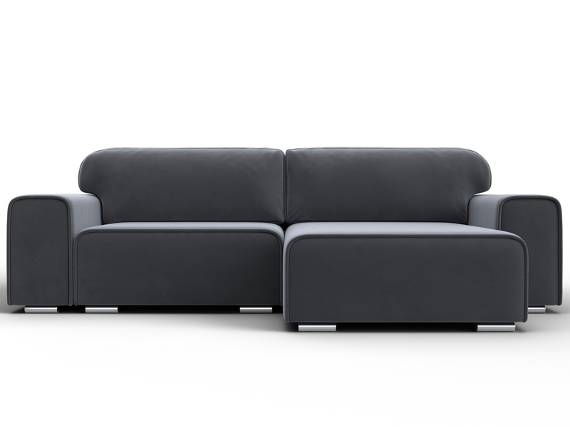 Диван угловой Лига-029, Велюр, SEVEN 17 серый