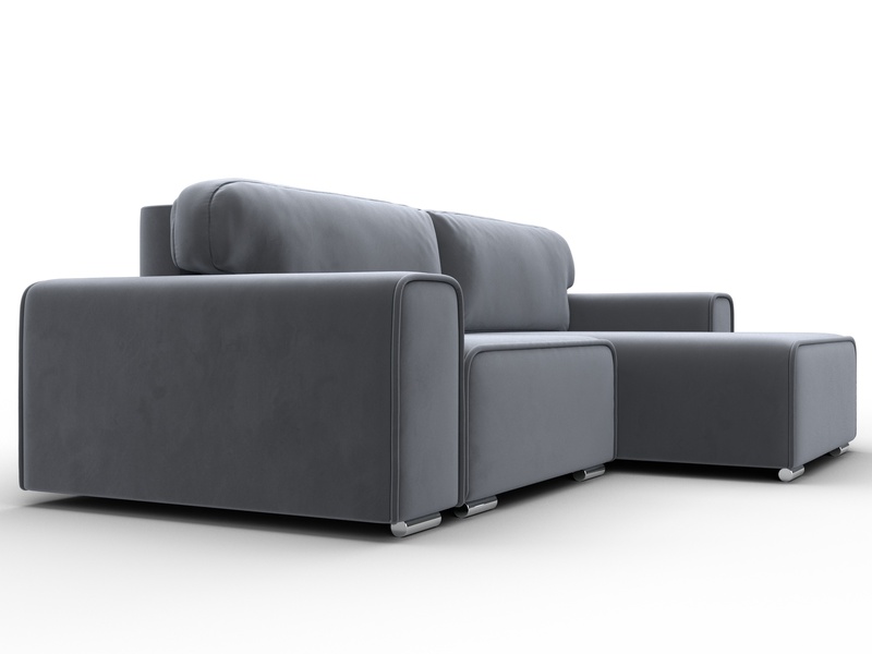 Диван угловой Лига-029, Велюр, SEVEN 17 серый