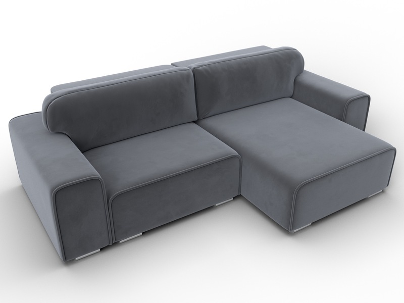 Диван угловой Лига-029, Велюр, SEVEN 17 серый