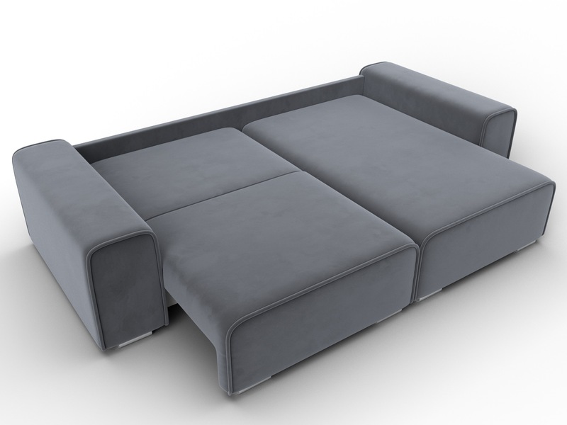 Диван угловой Лига-029, Велюр, SEVEN 17 серый