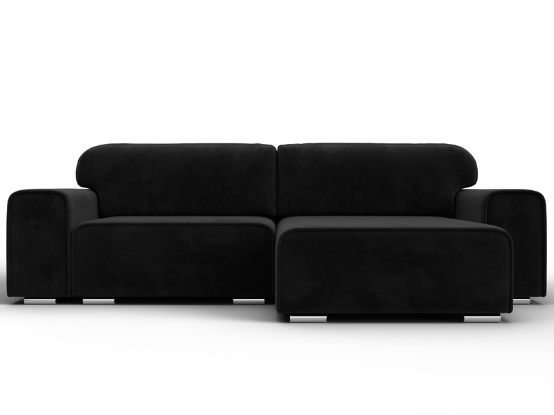 Диван угловой Лига-029, Велюр, SEVEN 35 черный
