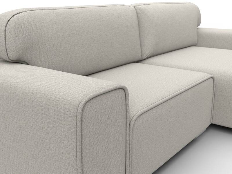 Диван угловой Лига-029, Рогожка, Амур 02 бежевый