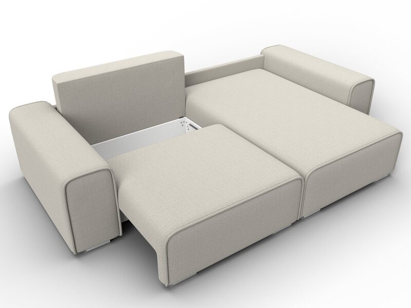 Диван угловой Лига-029, Рогожка, Амур 02 бежевый