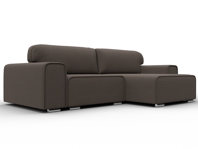 Диван угловой Лига-029, Рогожка, Амур 05 коричневый