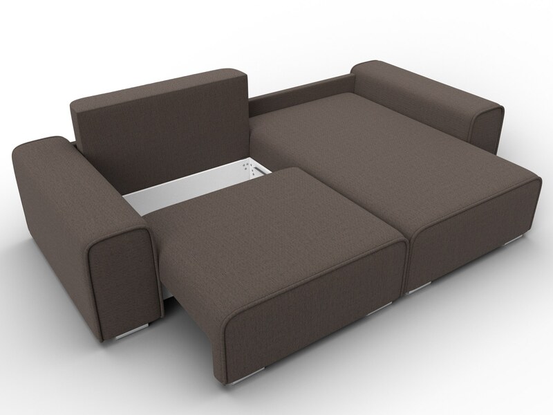 Диван угловой Лига-029, Рогожка, Амур 05 коричневый