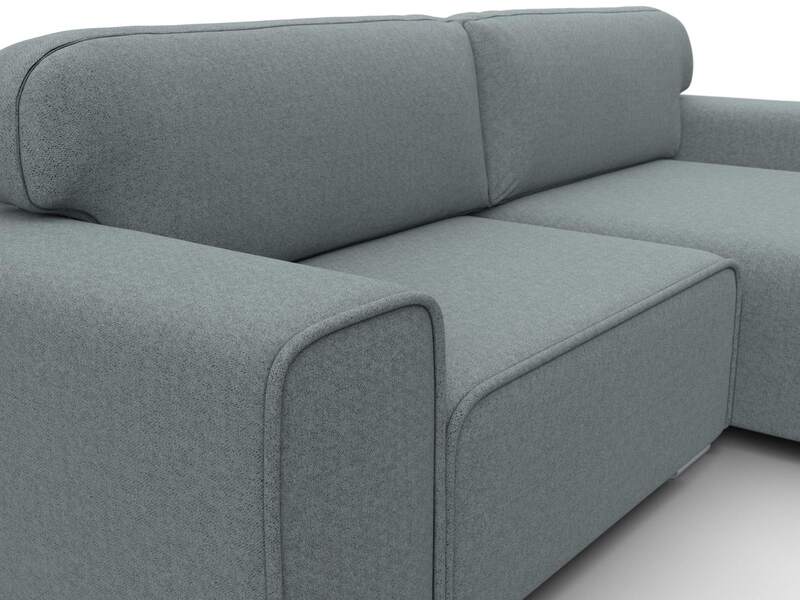 Диван угловой Лига-029, Рогожка, Амур 07 серый