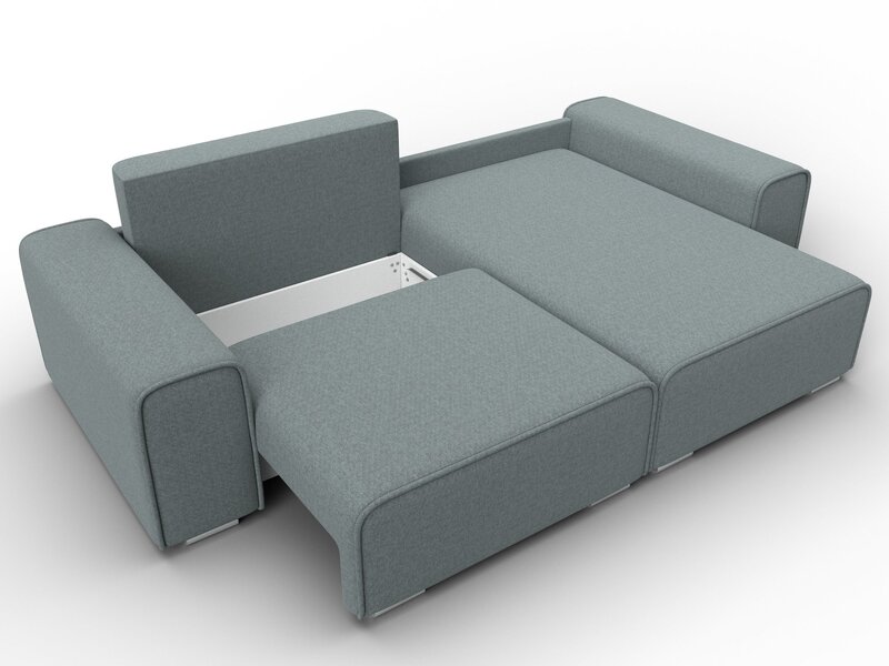 Диван угловой Лига-029, Рогожка, Амур 07 серый