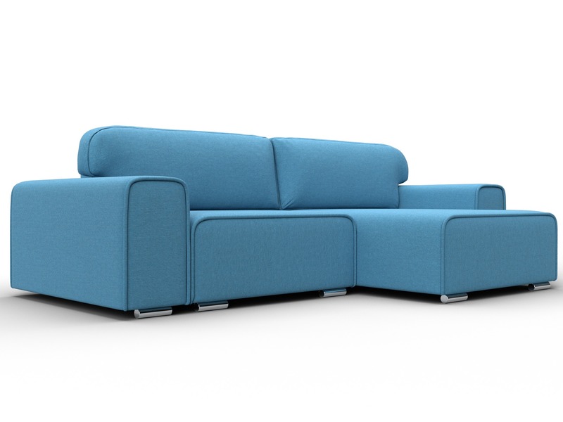 Диван угловой Лига-029, Рогожка, Амур 10 голубой
