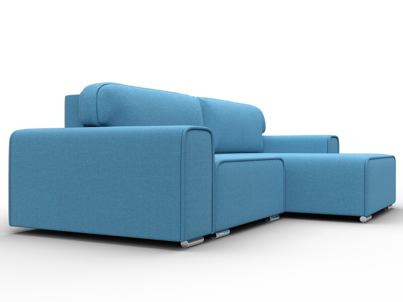 Диван угловой Лига-029, Рогожка, Амур 10 голубой