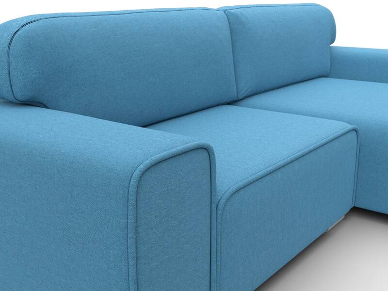 Диван угловой Лига-029, Рогожка, Амур 10 голубой