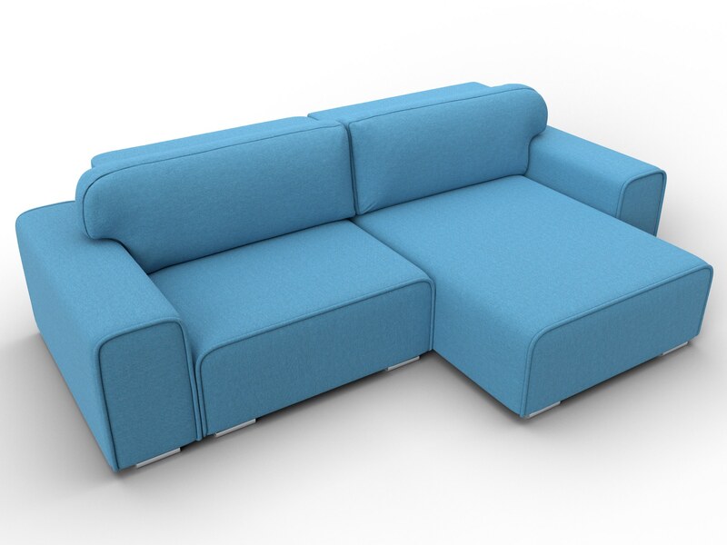 Диван угловой Лига-029, Рогожка, Амур 10 голубой