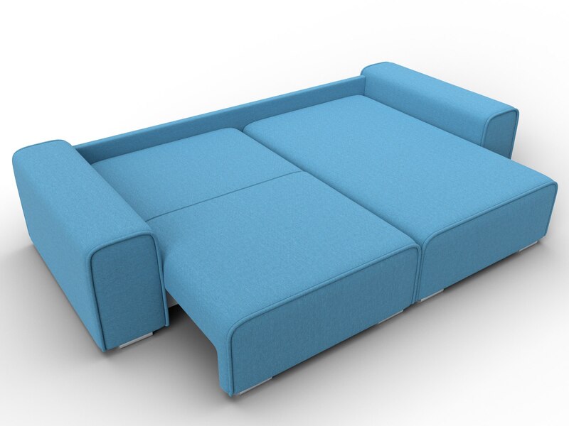 Диван угловой Лига-029, Рогожка, Амур 10 голубой