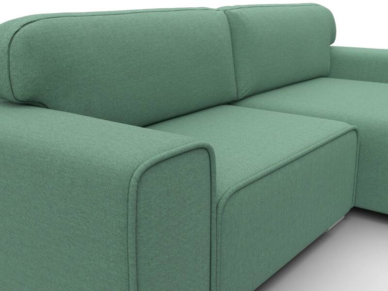 Диван угловой Лига-029, Рогожка, Амур 11 зеленый