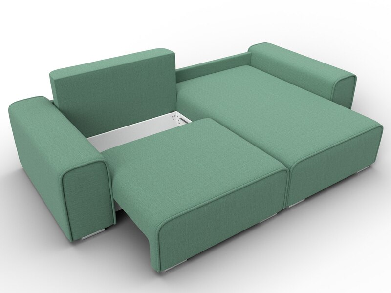 Диван угловой Лига-029, Рогожка, Амур 11 зеленый