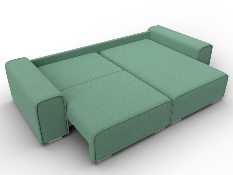 Диван угловой Лига-029, Рогожка, Амур 11 зеленый