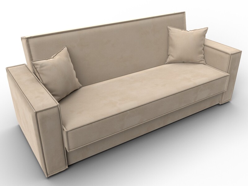 Диван-книжка Куба, Велюр, SEVEN 729 бежевый