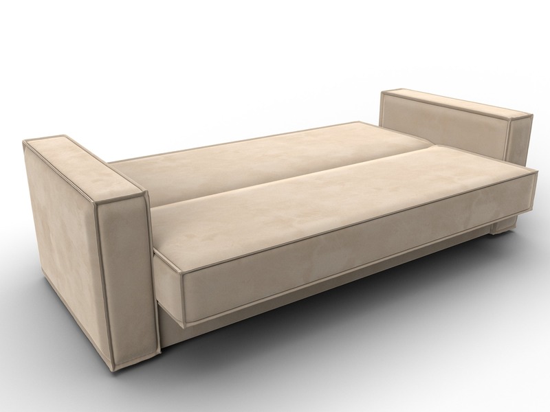 Диван-книжка Куба, Велюр, SEVEN 729 бежевый